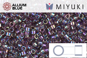 MIYUKI Delica® Seed Beads (DB1244) 11/0 Round - Transparent Mauve AB