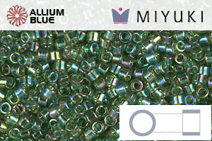 MIYUKI Delica® Seed Beads (DB1247) 11/0 Round - Transparent Olive AB