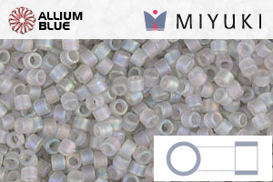 MIYUKI Delica® Seed Beads (DB1286) 11/0 Round - Matte Transparent Gray Mist AB