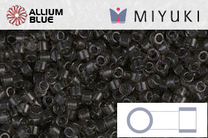 MIYUKI Delica® Seed Beads (DB1319) 11/0 Round - Dyed Transparent Charcoal