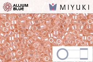MIYUKI Delica® Seed Beads (DB1479) 11/0 Round - Transparent Pale Peach Luster