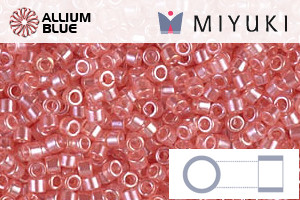 MIYUKI Delica® Seed Beads (DB1481) 11/0 Round - Transparent Salmon Luster - Click Image to Close