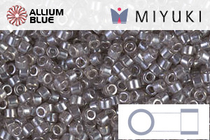 MIYUKI Delica® Seed Beads (DB1486) 11/0 Round - Transparent Taupe Luster - Click Image to Close