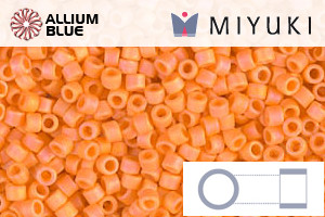 MIYUKI Delica® Seed Beads (DB1593) 11/0 Round - Matte Opaque Mandarin AB - Click Image to Close