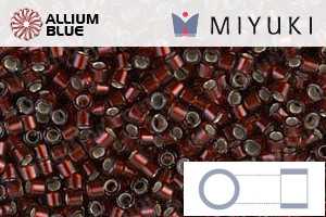 MIYUKI Delica® Seed Beads (DB1685) 11/0 Round - Silver Lined Glazed Dark Cranberry