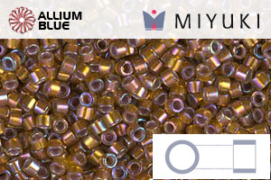 MIYUKI Delica® Seed Beads (DB1691) 11/0 Round - Silver Lined Glazed Dark Saffron AB