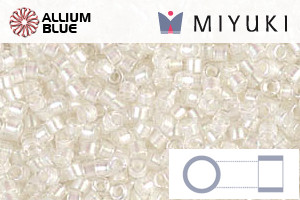 MIYUKI Delica® Seed Beads (DB1701) 11/0 Round - Pearl Lined Transparent Pale Beige AB - Click Image to Close