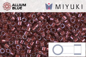MIYUKI Delica® Seed Beads (DB1705) 11/0 Round - Copper Pearl Lined Transparent Dark Cranberry - Click Image to Close