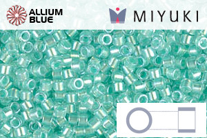 MIYUKI Delica® Seed Beads (DB1707) 11/0 Round - Mint Pearl Lined Glacier Blue