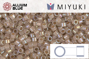 MIYUKI Delica® Seed Beads (DB1731) 11/0 Round - Beige Lined Opal AB - 關閉視窗 >> 可點擊圖片