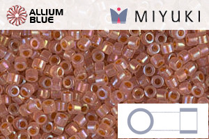 MIYUKI Delica® Seed Beads (DB1733) 11/0 Round - Dark Peach Lined Opal AB - Click Image to Close