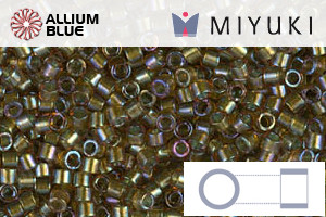MIYUKI Delica® Seed Beads (DB1739) 11/0 Round - Sparkling Mint Lined Topaz AB - 關閉視窗 >> 可點擊圖片