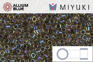 MIYUKI Delica® Seed Beads (DB1740) 11/0 Round - Dark Amethyst Lined Chartreuse AB - Click Image to Close