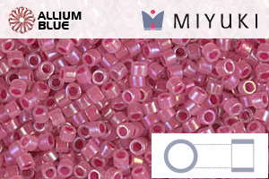 MIYUKI Delica® Seed Beads (DB1742) 11/0 Round - Rose Lined Opal AB - Click Image to Close