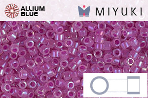 MIYUKI Delica® Seed Beads (DB1744) 11/0 Round - Fuchsia Lined Opal AB - Click Image to Close