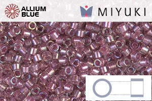 MIYUKI Delica® Seed Beads (DB1745) 11/0 Round - Sparkling Antique Rose Lined Crystal AB - Click Image to Close