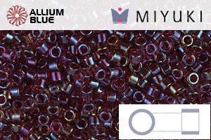 MIYUKI Delica® Seed Beads (DB1751) 11/0 Round - Red Lined Topaz AB - Click Image to Close