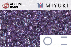 MIYUKI Delica® Seed Beads (DB1754) 11/0 Round - Sparkling Purple Lined Crystal AB - Click Image to Close