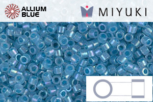 MIYUKI Delica® Seed Beads (DB1761) 11/0 Round - Sparkling Sky Blue Lined Opal AB - Haga Click en la Imagen para Cerrar