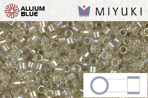MIYUKI Delica® Seed Beads (DB1766) 11/0 Round - Sparkling Celery Lined Light Tea Rose AB
