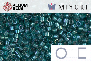 MIYUKI Delica® Seed Beads (DB1769) 11/0 Round - Sparkling Aqua Green Lined Teal AB - Haga Click en la Imagen para Cerrar