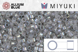 MIYUKI Delica® Seed Beads (DB1770) 11/0 Round - Sparkling Pewter Lined Opal AB - 關閉視窗 >> 可點擊圖片