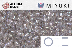 MIYUKI Delica® Seed Beads (DB1771) 11/0 Round - Sparkling Pewter Lined Light Tea Rose AB - Click Image to Close