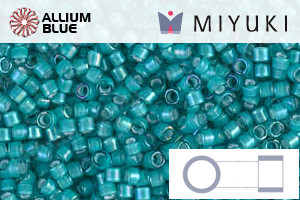 MIYUKI Delica® Seed Beads (DB1782) 11/0 Round - White Lined Teal AB - 關閉視窗 >> 可點擊圖片