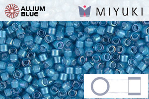 MIYUKI Delica® Seed Beads (DB1783) 11/0 Round - White Lined Capri Blue AB