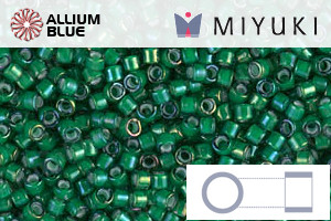 MIYUKI Delica® Seed Beads (DB1788) 11/0 Round - White Lined Emerald AB - 關閉視窗 >> 可點擊圖片