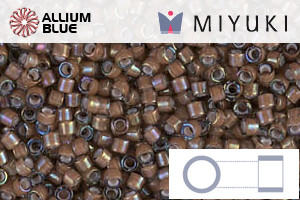 MIYUKI Delica® Seed Beads (DB1790) 11/0 Round - White Lined Sable Brown AB
