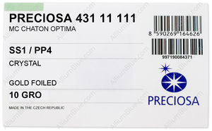 PRECIOSA Chaton O ss1/pp4 crystal G factory pack