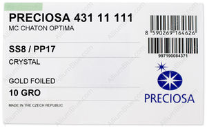 PRECIOSA Chaton O ss8/pp17 crystal G factory pack