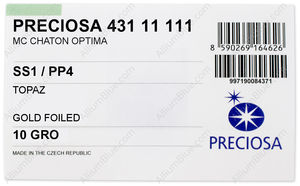 PRECIOSA Chaton O ss1/pp4 topaz G factory pack