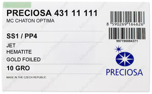 PRECIOSA Chaton O ss1/pp4 jet G Hem factory pack