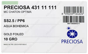 PRECIOSA Chaton O ss2.5/pp6 aqua Bo G factory pack