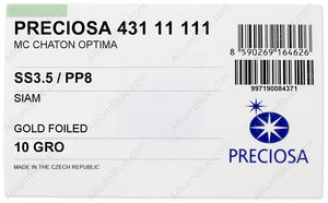 PRECIOSA Chaton O ss3.5/pp8 siam G factory pack