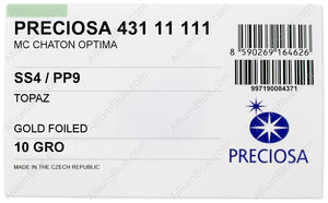 PRECIOSA Chaton O ss4/pp9 topaz G factory pack