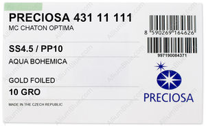PRECIOSA Chaton O ss4.5/pp10 aqua Bo G factory pack