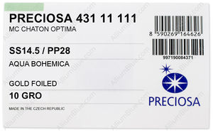 PRECIOSA Chaton O ss14.5/pp28 aqua Bo G factory pack