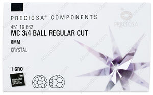 PRECIOSA 3/4 Ball 8 mm crystal VM factory pack
