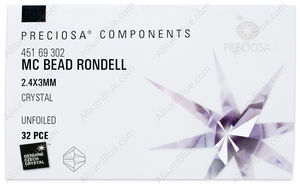 PRECIOSA Rondelle Bead 3 mm crystal factory pack