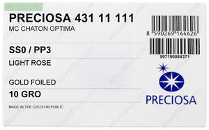 PRECIOSA Chaton O pp3 lt.rose G factory pack