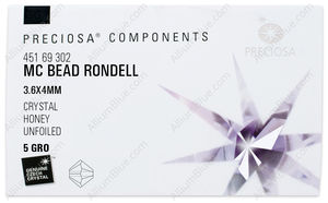 PRECIOSA Rondelle Bead 4 mm crystal Hon factory pack