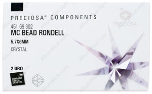 PRECIOSA Rondelle Bead 6 mm crystal Vir factory pack