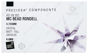 PRECIOSA Rondelle Bead 5 mm crystal Matt factory pack