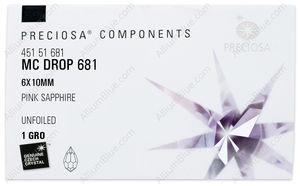 PRECIOSA Drop Pend.681 6x10 p.sapph factory pack