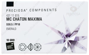 PRECIOSA Chaton MAXIMA ss8.5/pp18 emerald DF factory pack