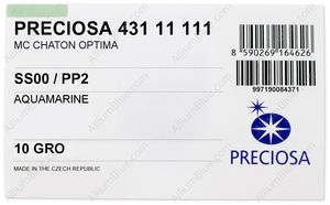 PRECIOSA Chaton MAXIMA pp2 aqua DF factory pack