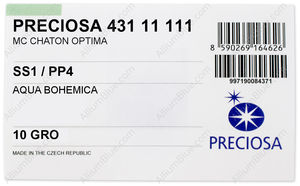 PRECIOSA Chaton MAXIMA ss1/pp4 aqua Bo DF factory pack